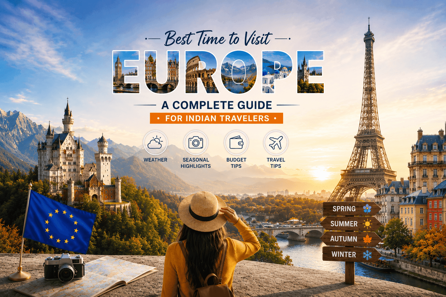 Europe travel guide covering spring summer autumn and winter to help Indian tourists plan the perfect trip